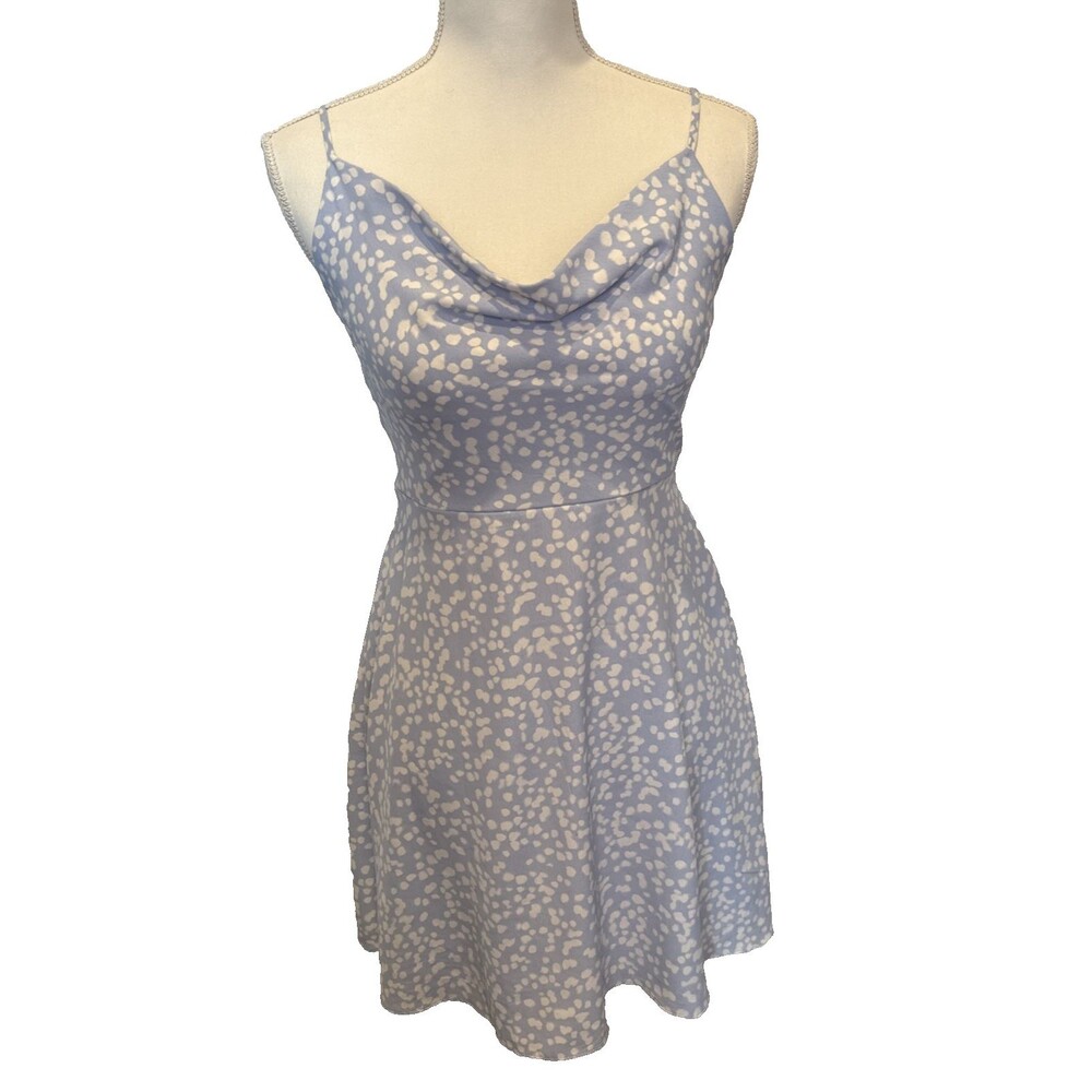 GB by Gianni Bini Sundress Small Blue White Adjustable Spaghetti Straps